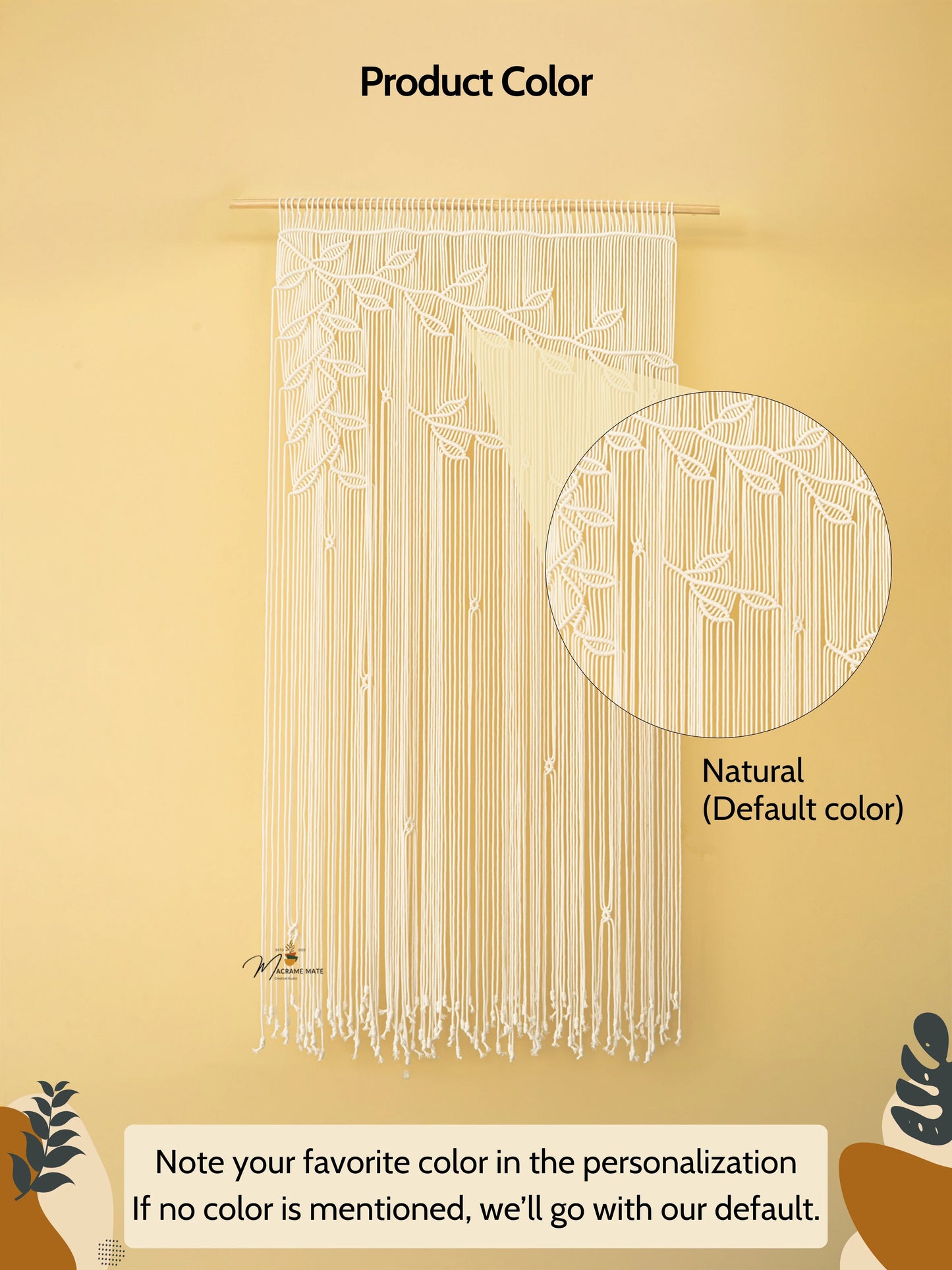 Celeste Natural Macrame Leaf Door Curtain