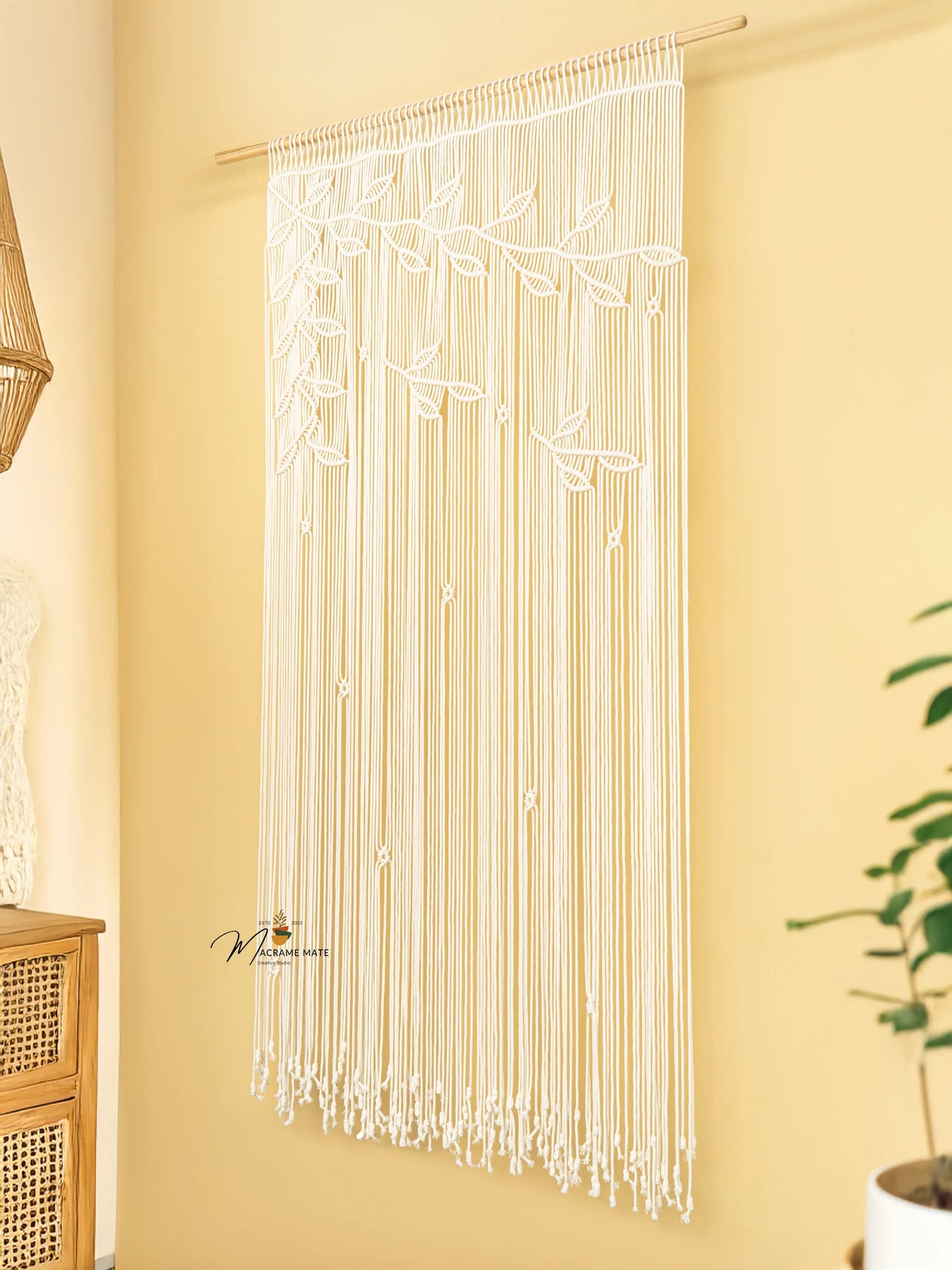Celeste Natural Macrame Leaf Door Curtain