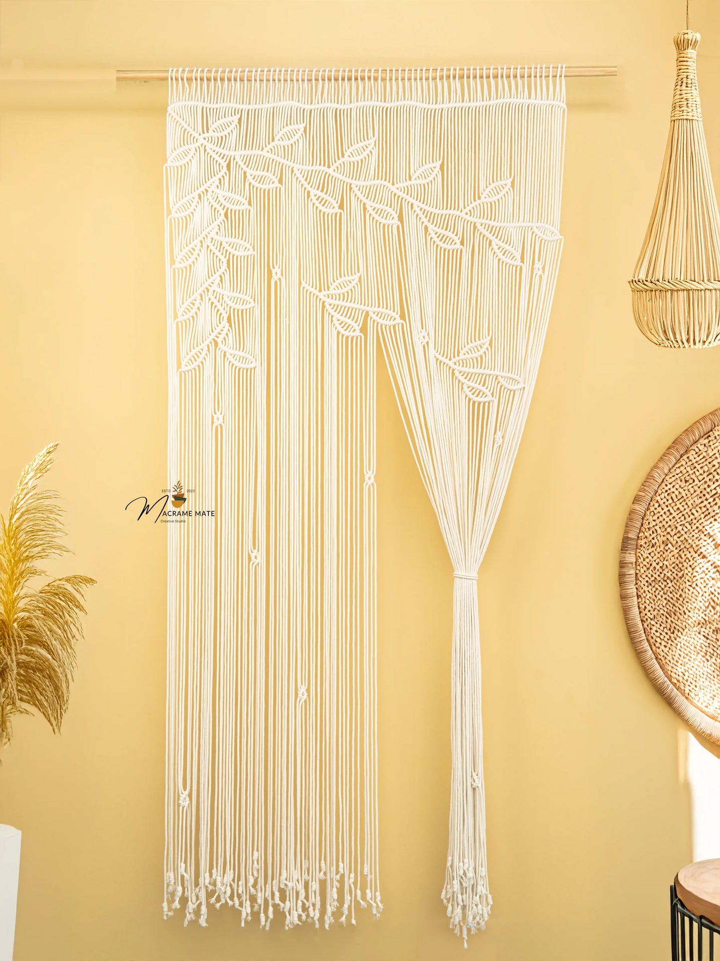 Celeste Natural Macrame Leaf Door Curtain