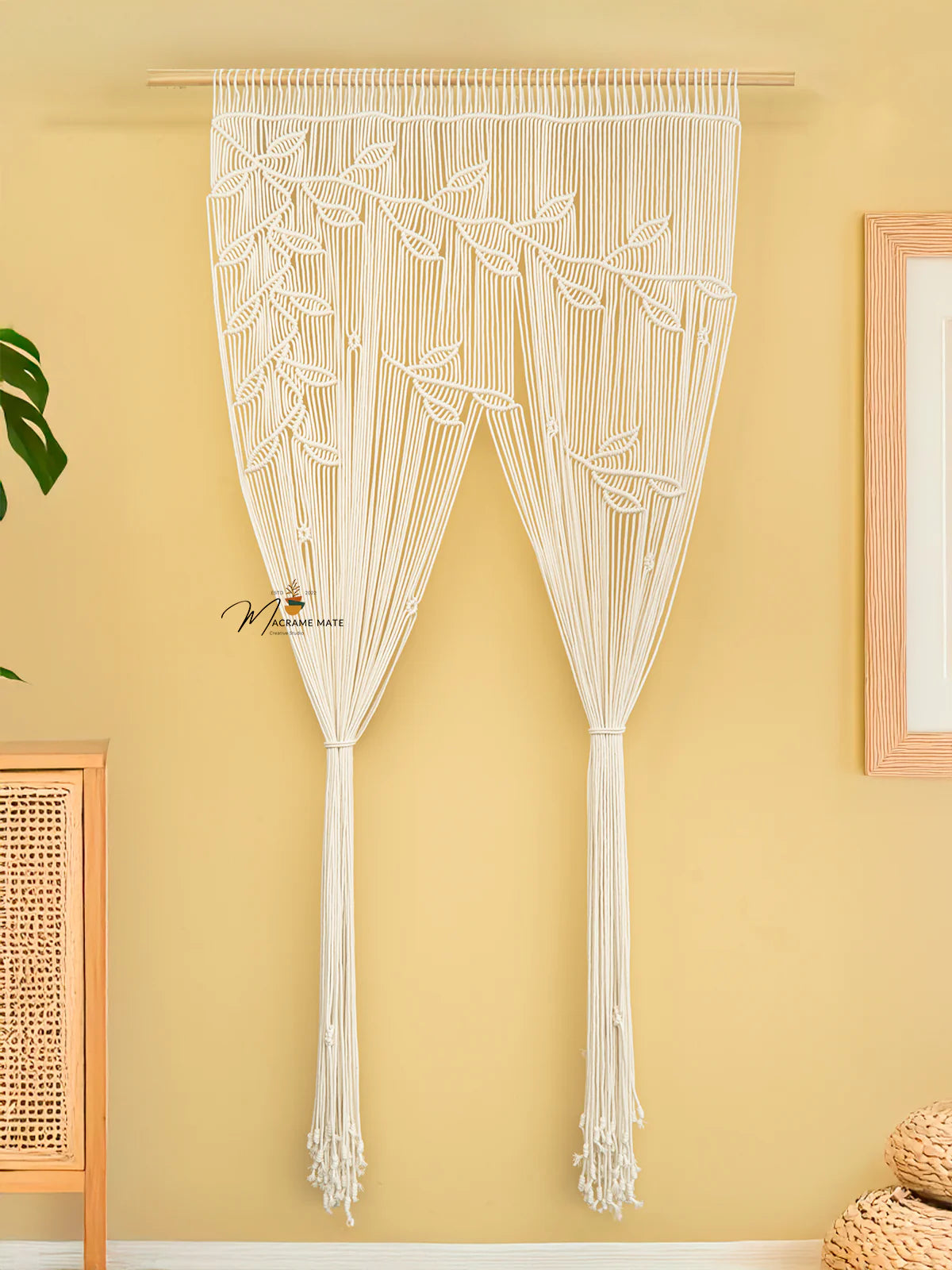 Celeste Natural Macrame Leaf Door Curtain