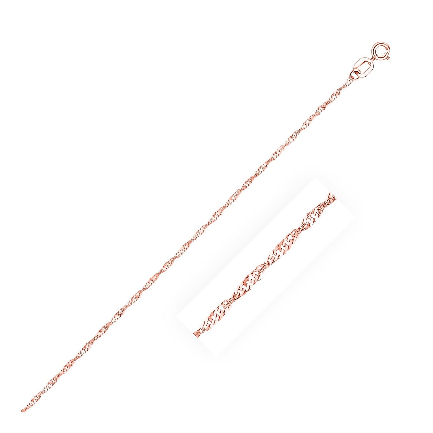 Rose Gold Singapore Chain 1.0mm 14k
