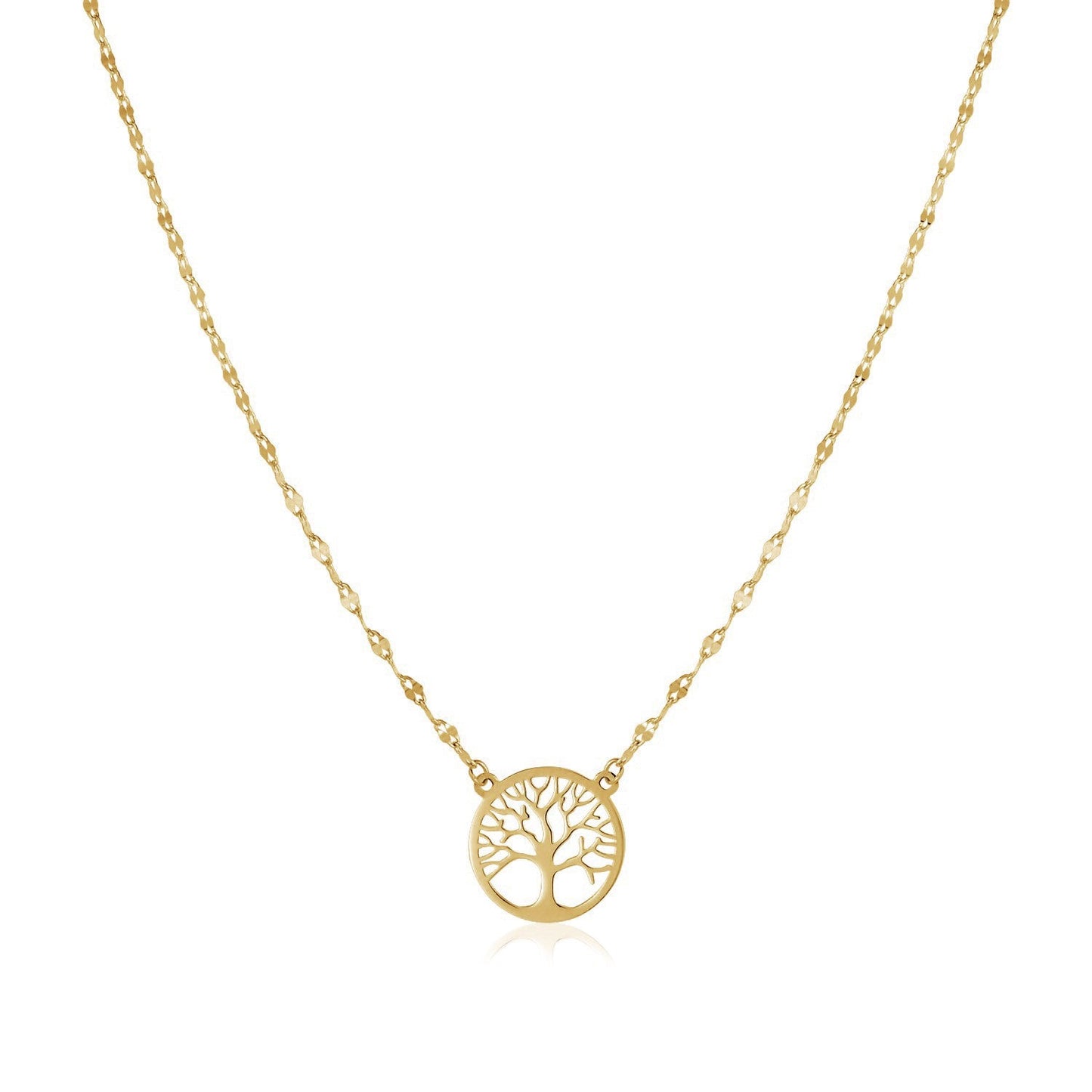 Yellow Gold Tree of Life Necklace 14k
