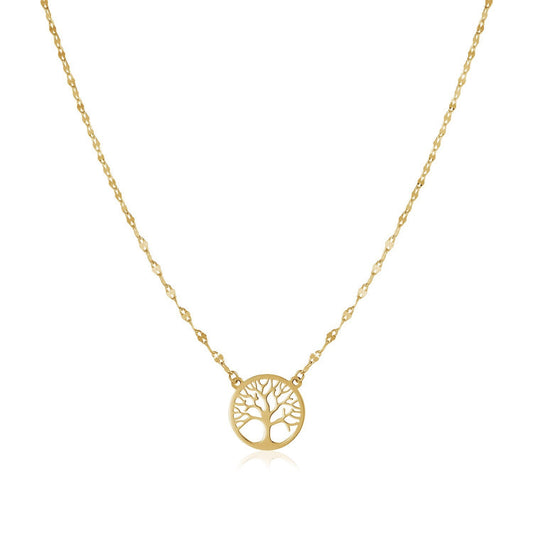 Yellow Gold Tree of Life Necklace 14k