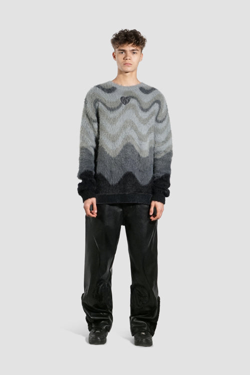 Mohair Knit Crewneck Sweater