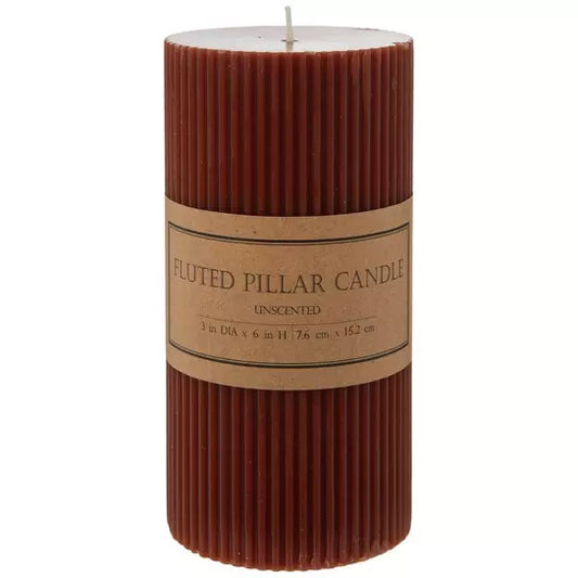Maroon Fluted Pillar Candle