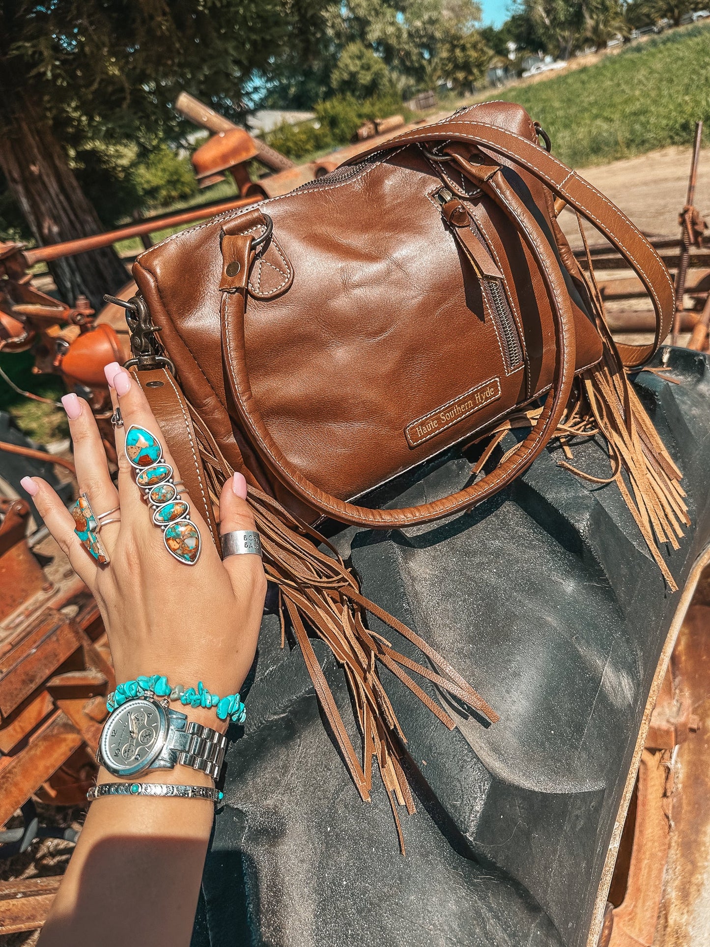 Concealed Carry leather and Southern Hyde tote purse