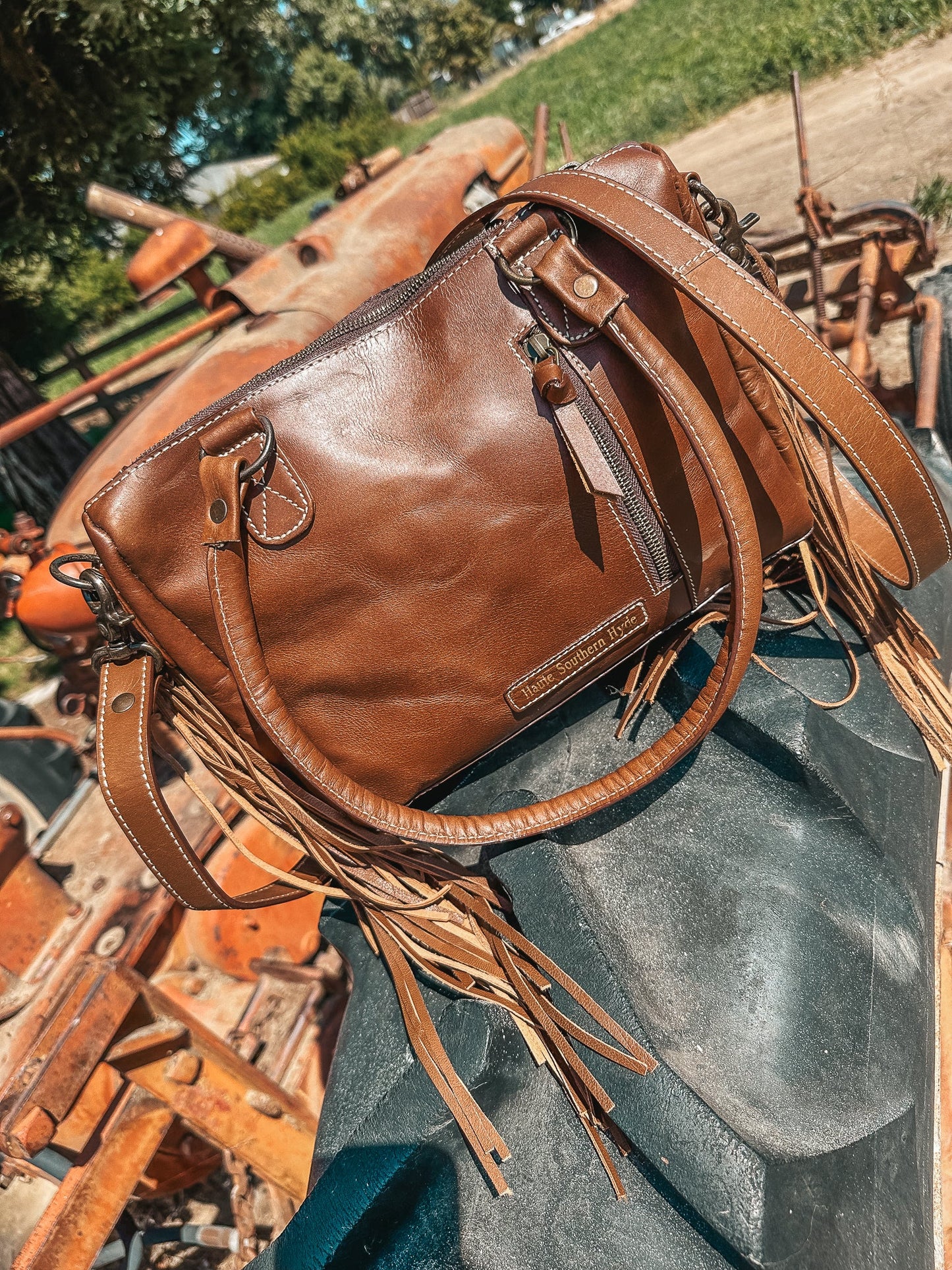 Concealed Carry leather and Southern Hyde tote purse