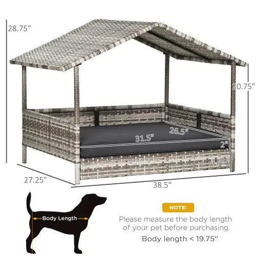 The Rattan Dog House Outdoor With Canopy