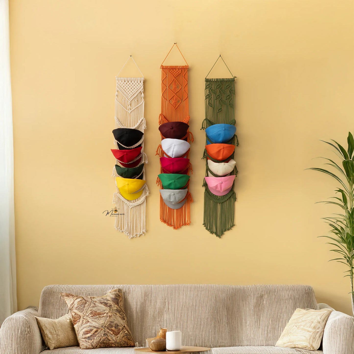 Macrame Baseball Hat Holders