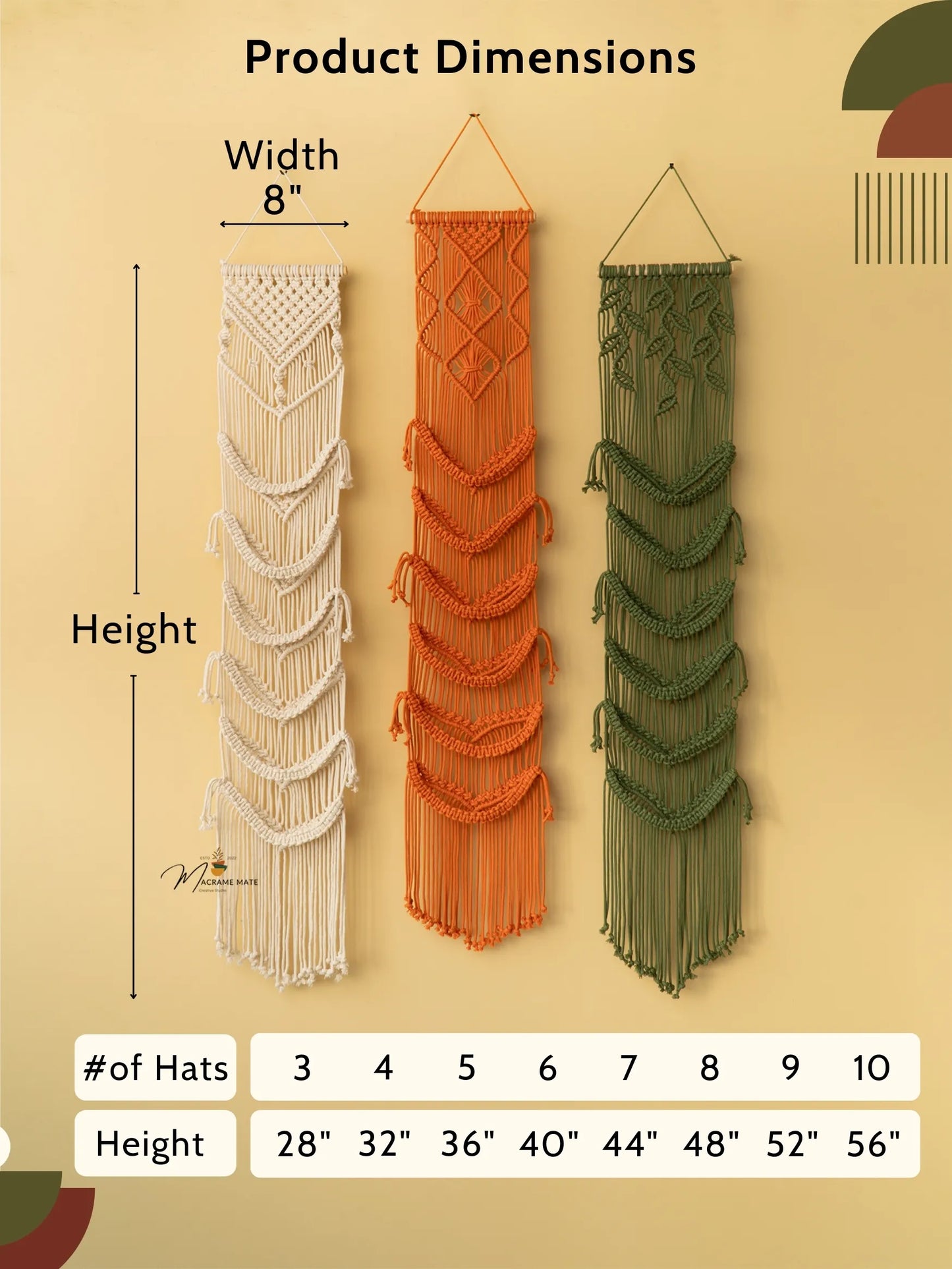 Macrame Baseball Hat Holders