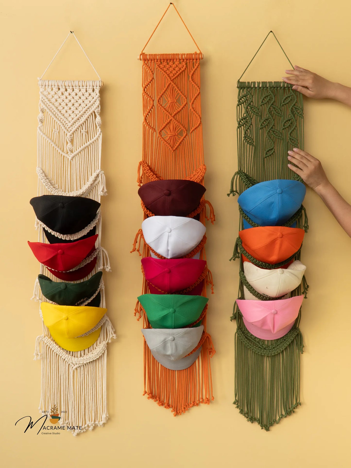 Macrame Baseball Hat Holders