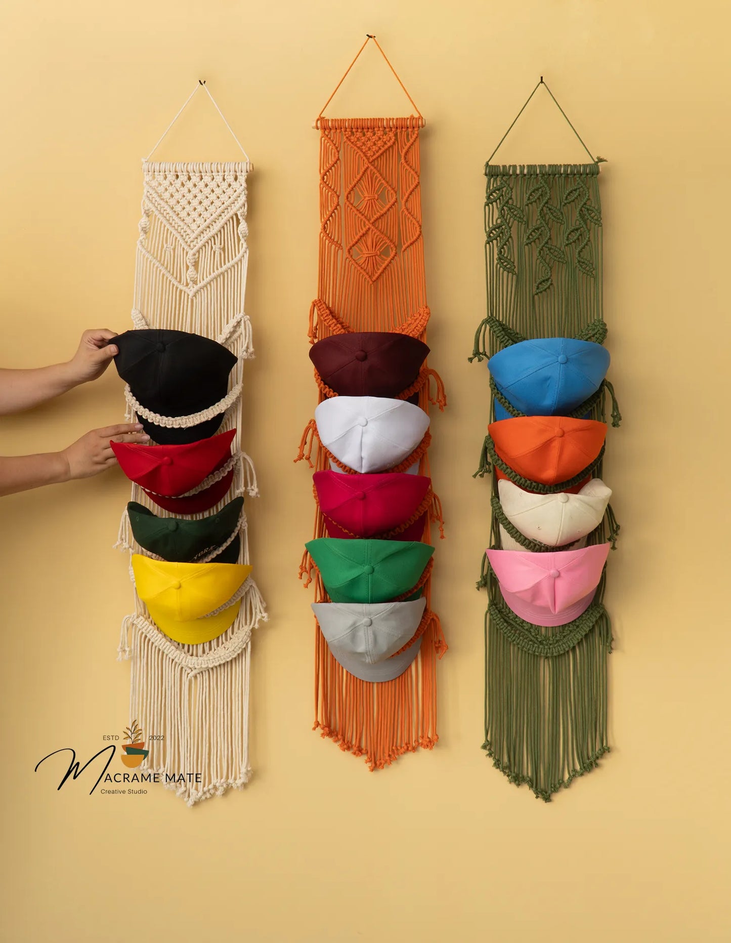 Macrame Baseball Hat Holders