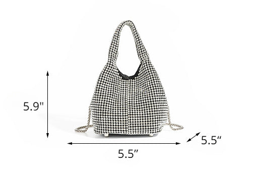 Bucket Rhinestone Chain Purse