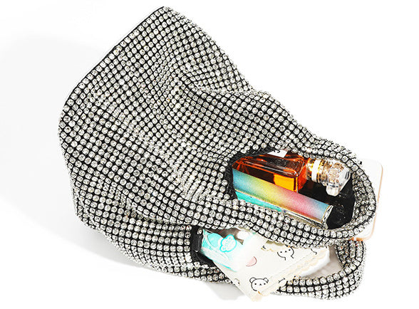 Bucket Rhinestone Chain Purse