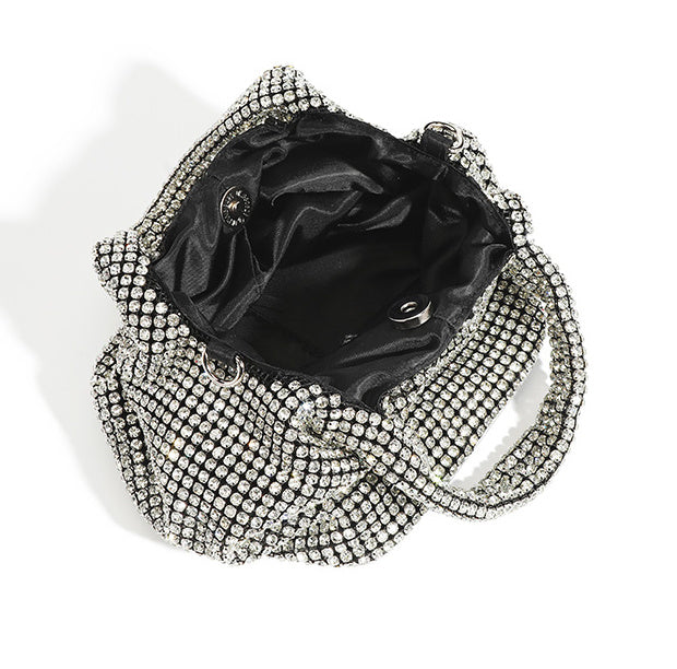Bucket Rhinestone Chain Purse