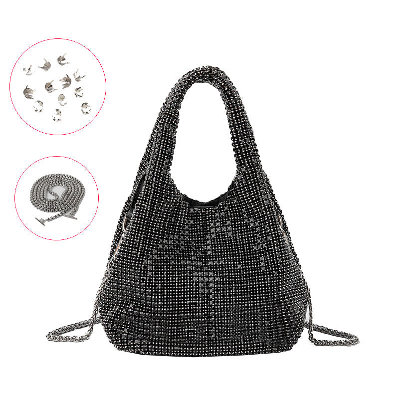 Bucket Rhinestone Chain Purse