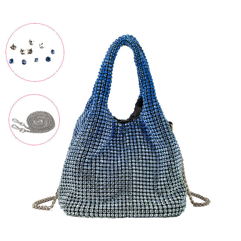 Bucket Rhinestone Chain Purse