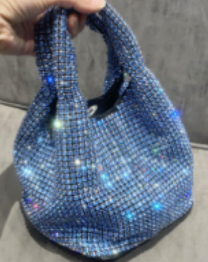 Bucket Rhinestone Chain Purse