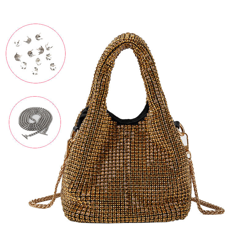 Bucket Rhinestone Chain Purse