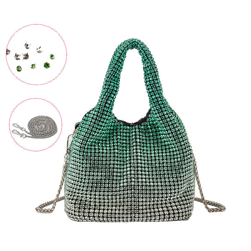 Bucket Rhinestone Chain Purse