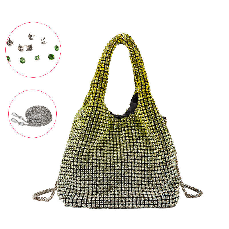 Bucket Rhinestone Chain Purse