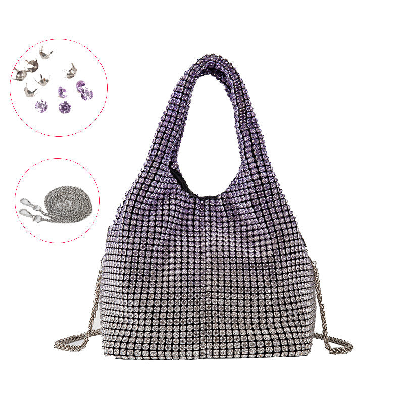 Bucket Rhinestone Chain Purse