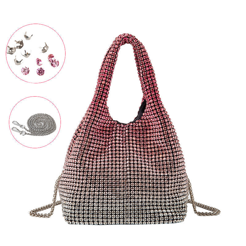 Bucket Rhinestone Chain Purse