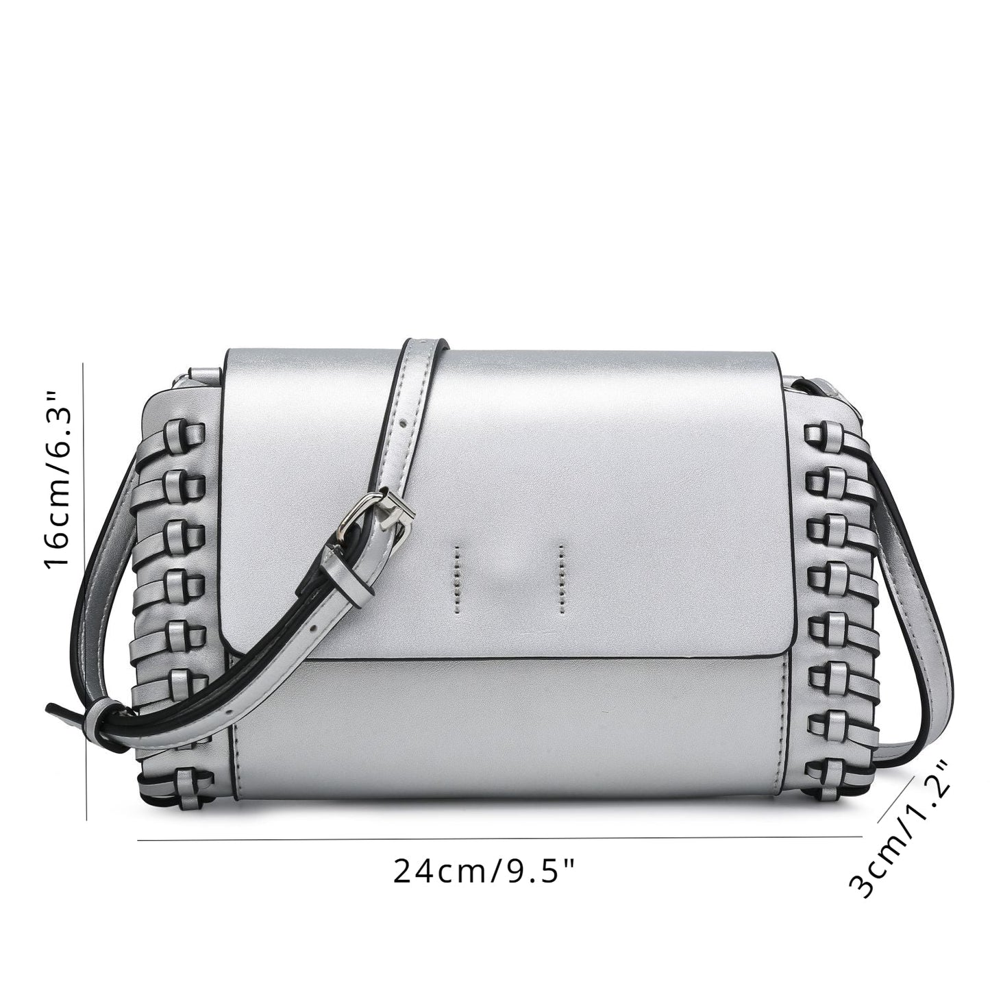 Compact Black Square Purse With Handcrafted Weave detail