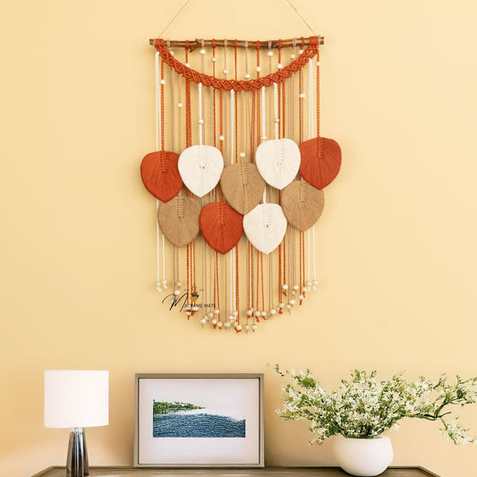 Warm Macrame Leaf Hanging