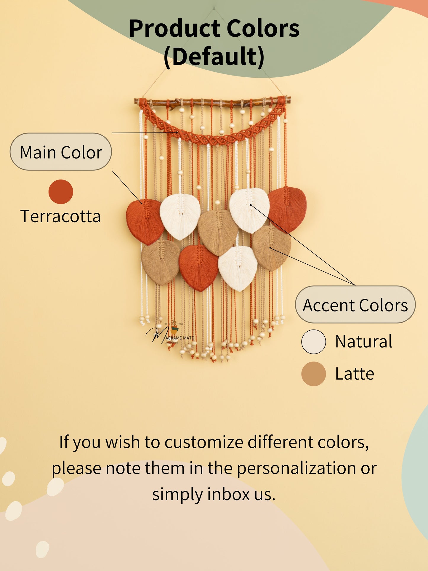 Warm Macrame Leaf Hanging