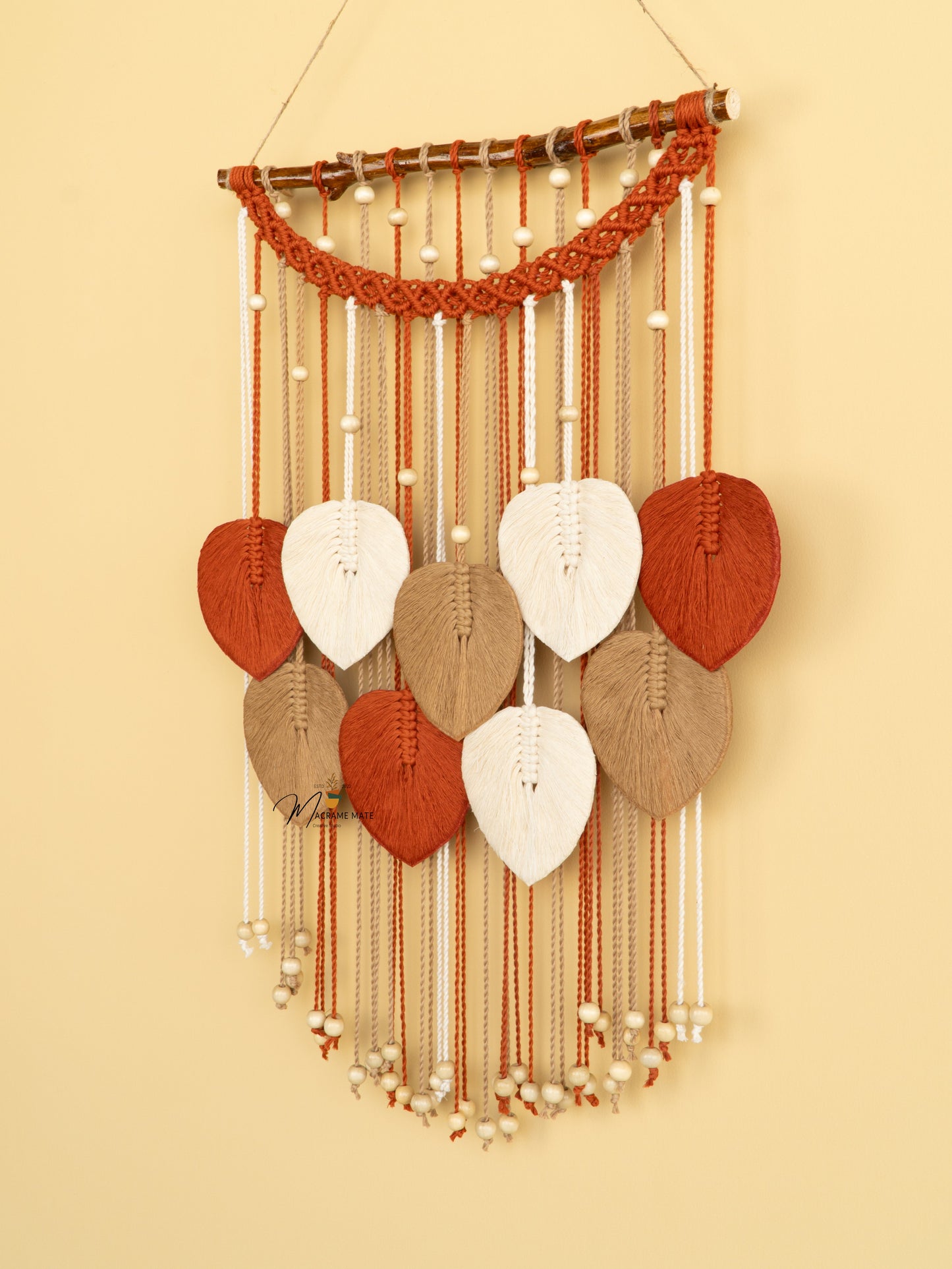 Warm Macrame Leaf Hanging