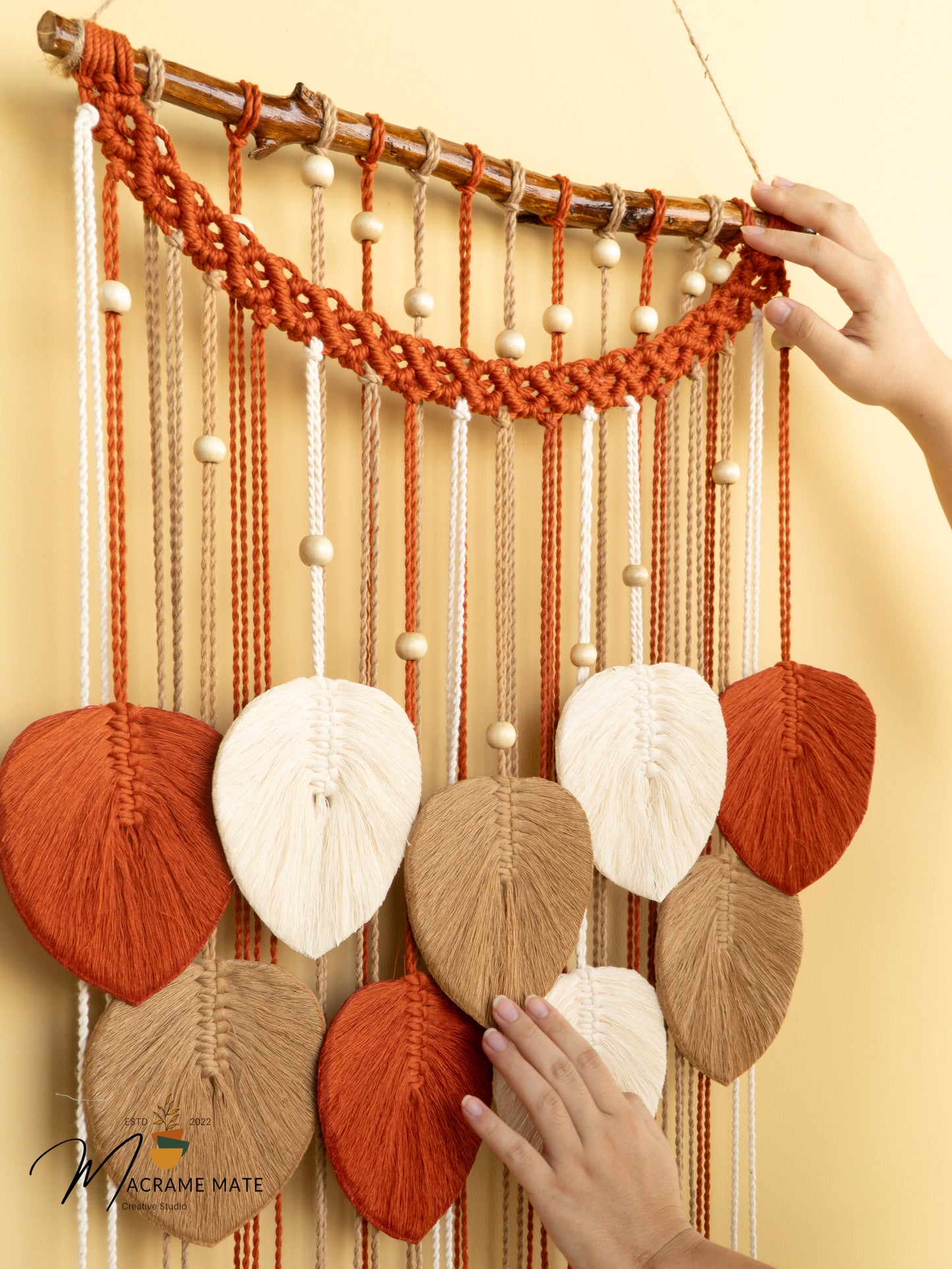 Warm Macrame Leaf Hanging