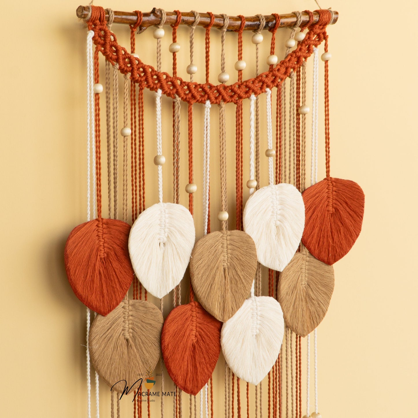 Warm Macrame Leaf Hanging