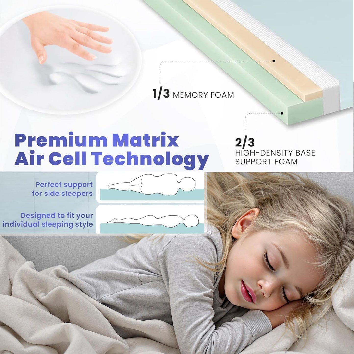 Home Bed Comfort with the Matrix Air-Cell Memory Foam Camping Mattress