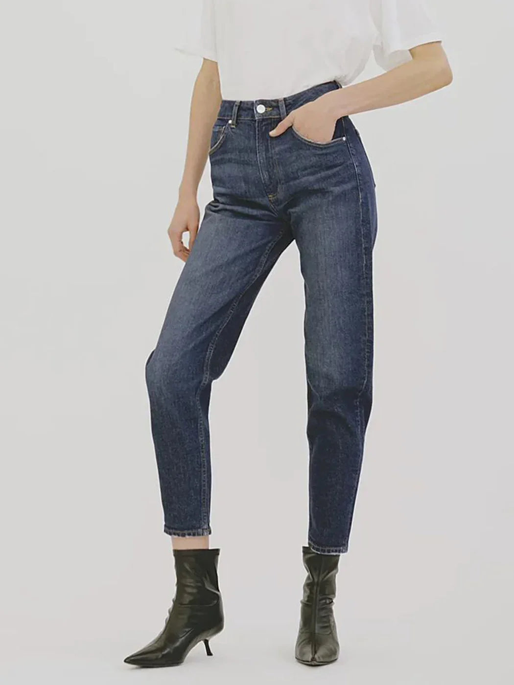 Women's Comfort Stretch Jeans - High Waist Vintage Denim Pants