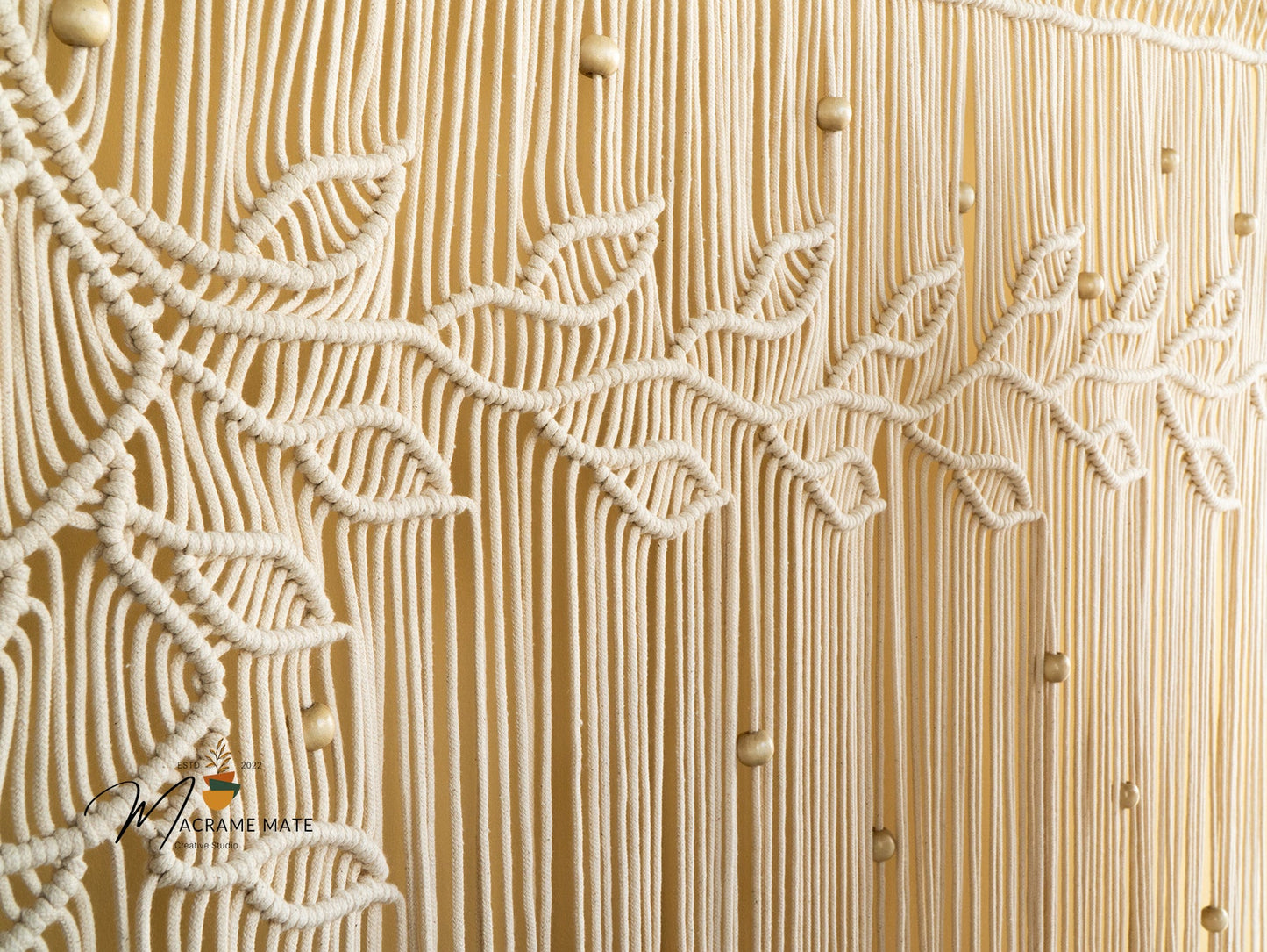 Natural Macrame Window Curtain