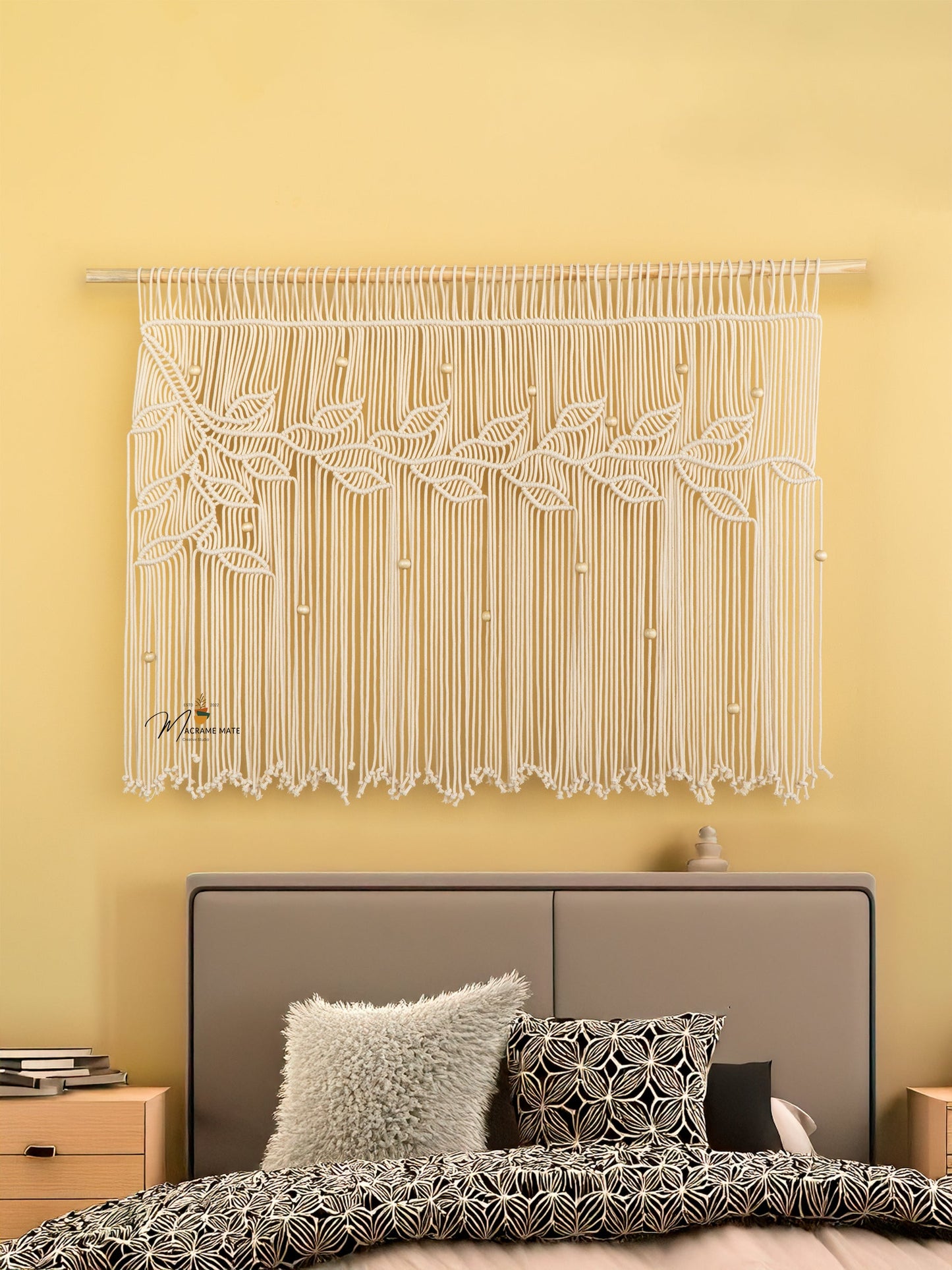 Natural Macrame Window Curtain