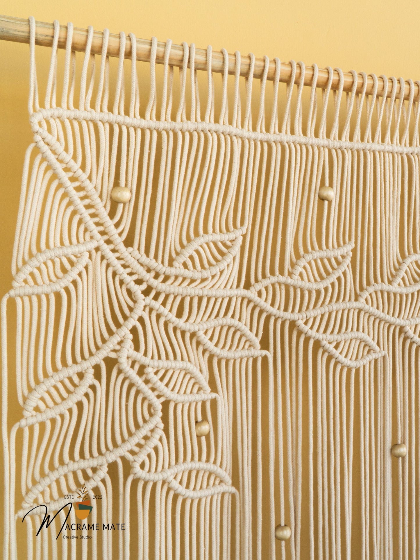 Natural Macrame Window Curtain