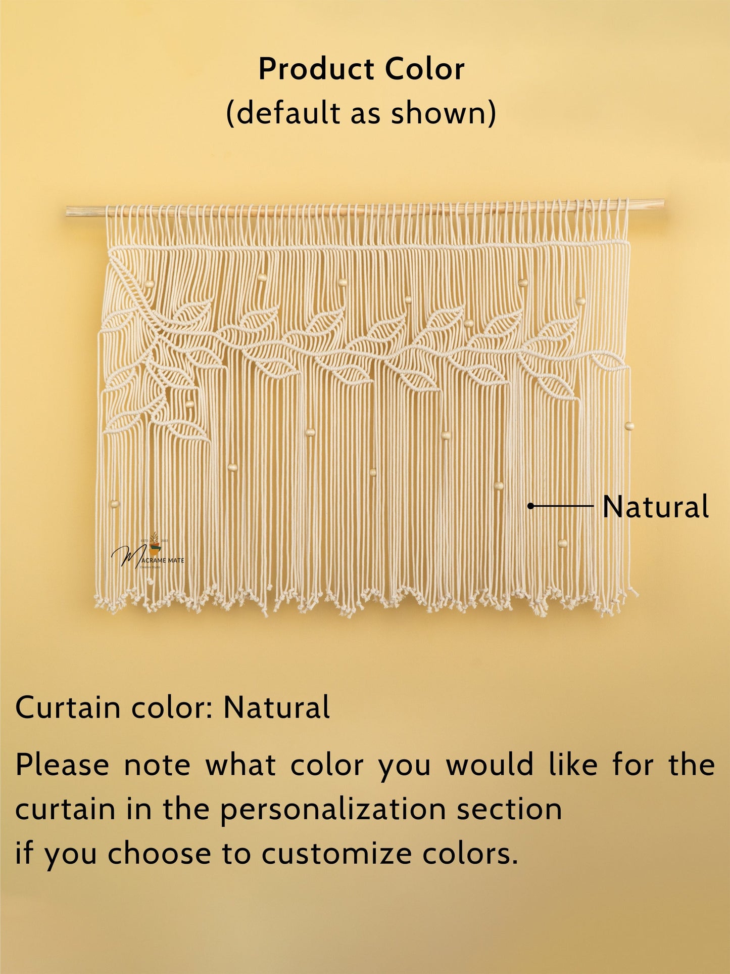 Natural Macrame Window Curtain