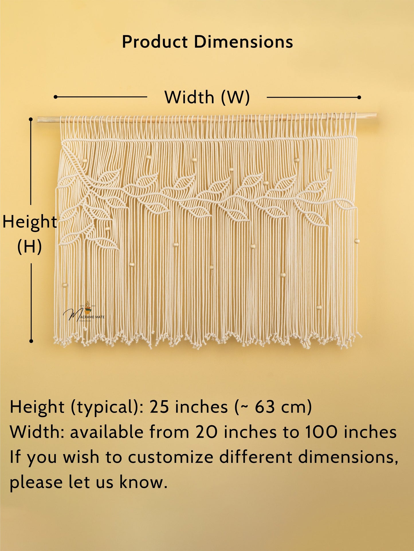 Natural Macrame Window Curtain