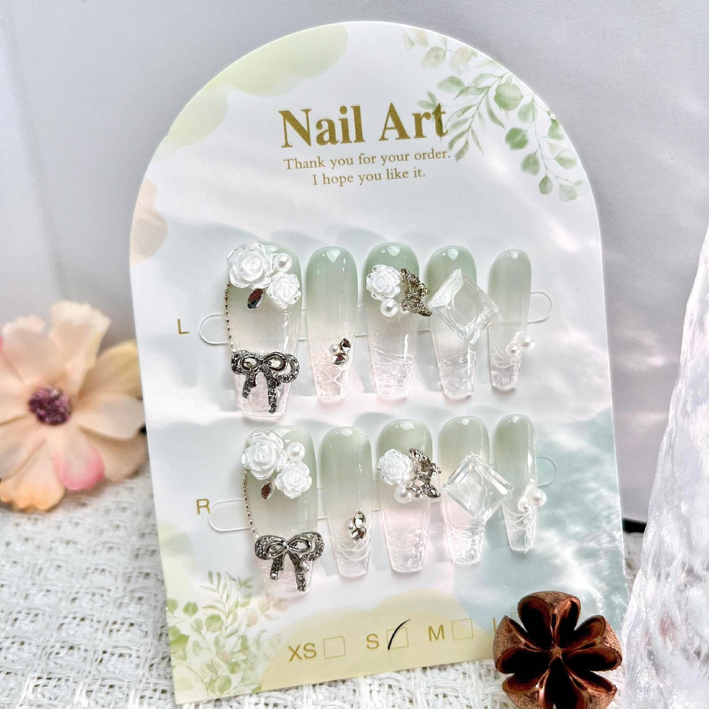 0954- Handmade press on nails