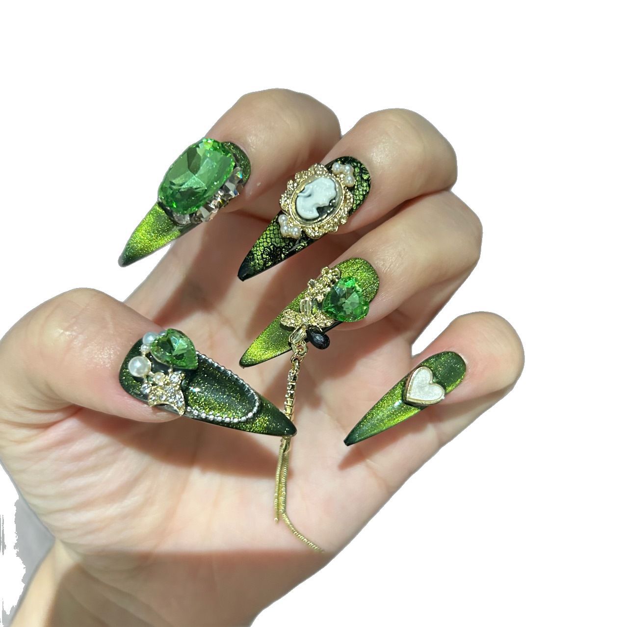 0974- Handmade press on nails