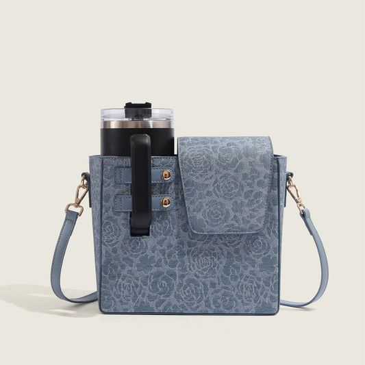 Outdoor portable crossbody water cup bag, multi-functional universal large thermos cup protective cover, water cup storage bag