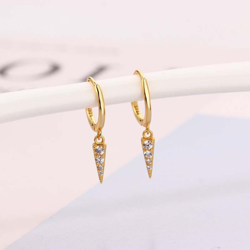 Flash Diamond Triangle Cone Earrings - Punk Style Women's Earrings