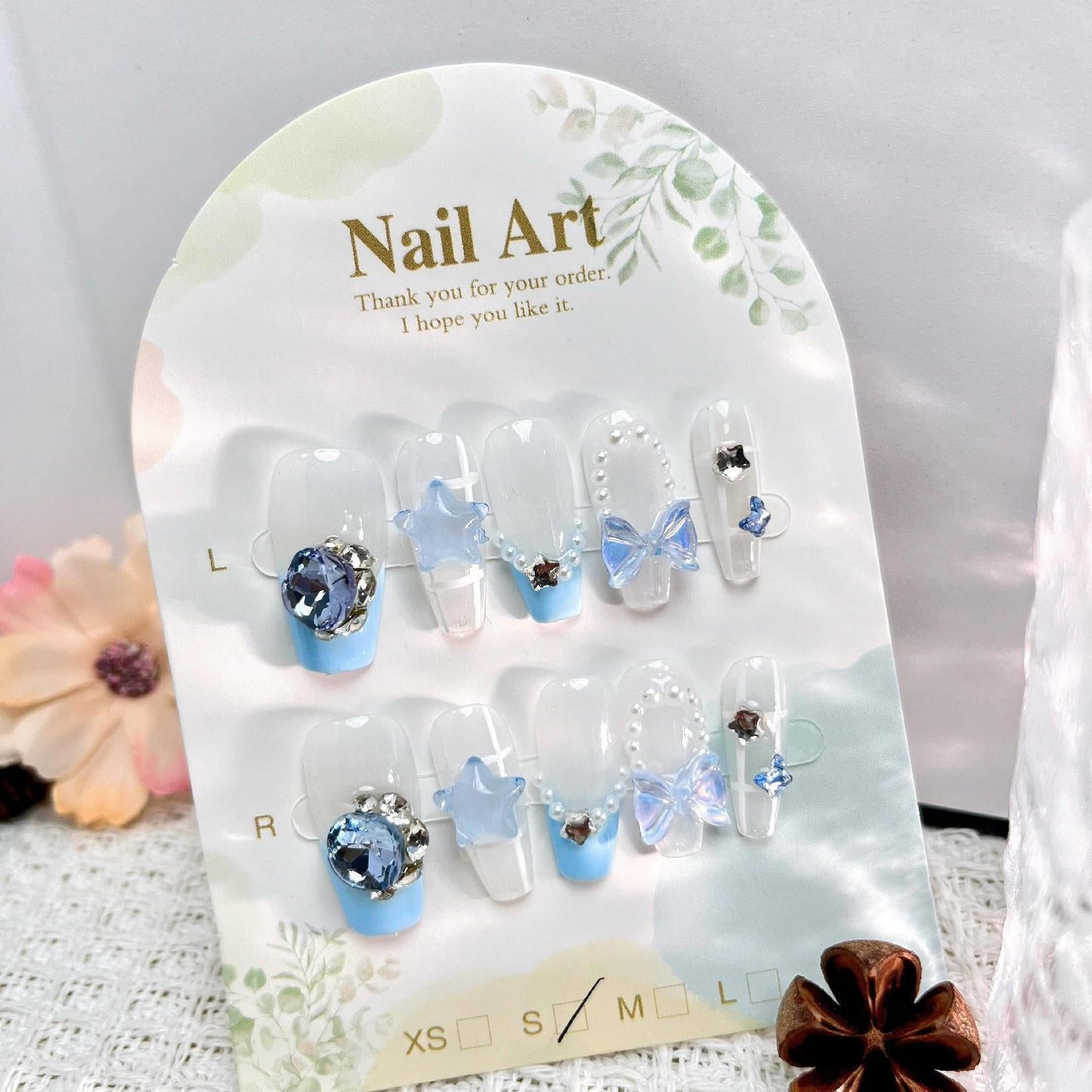 0954- Handmade press on nails