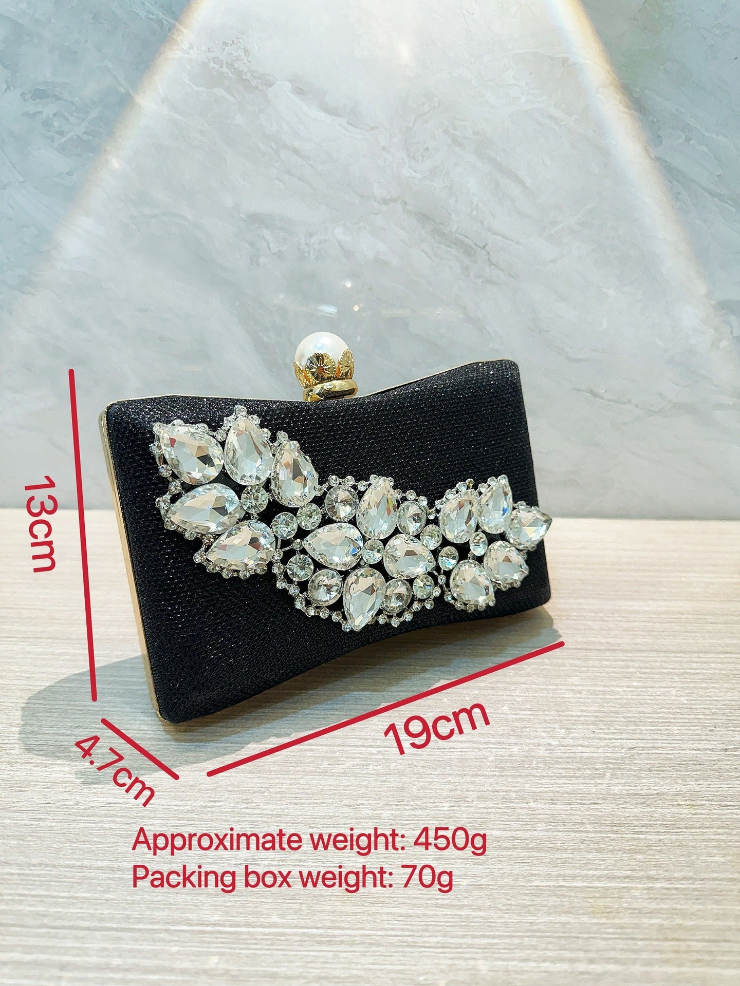 Glass rhinestone handbag