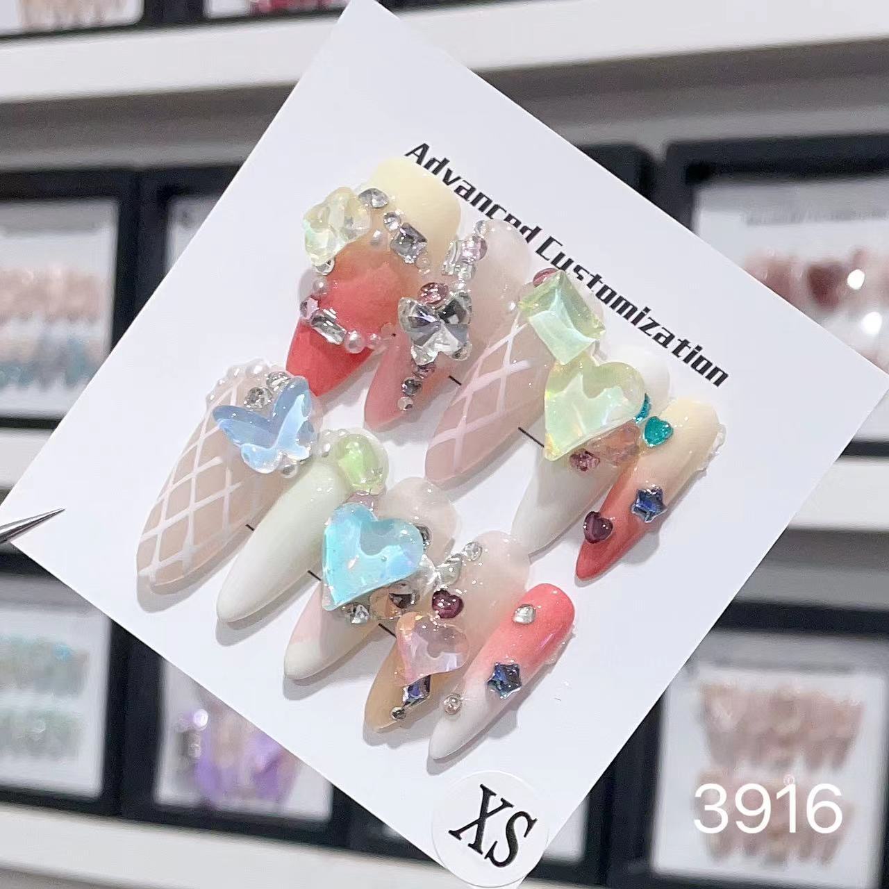 0962- Handmade press on nails