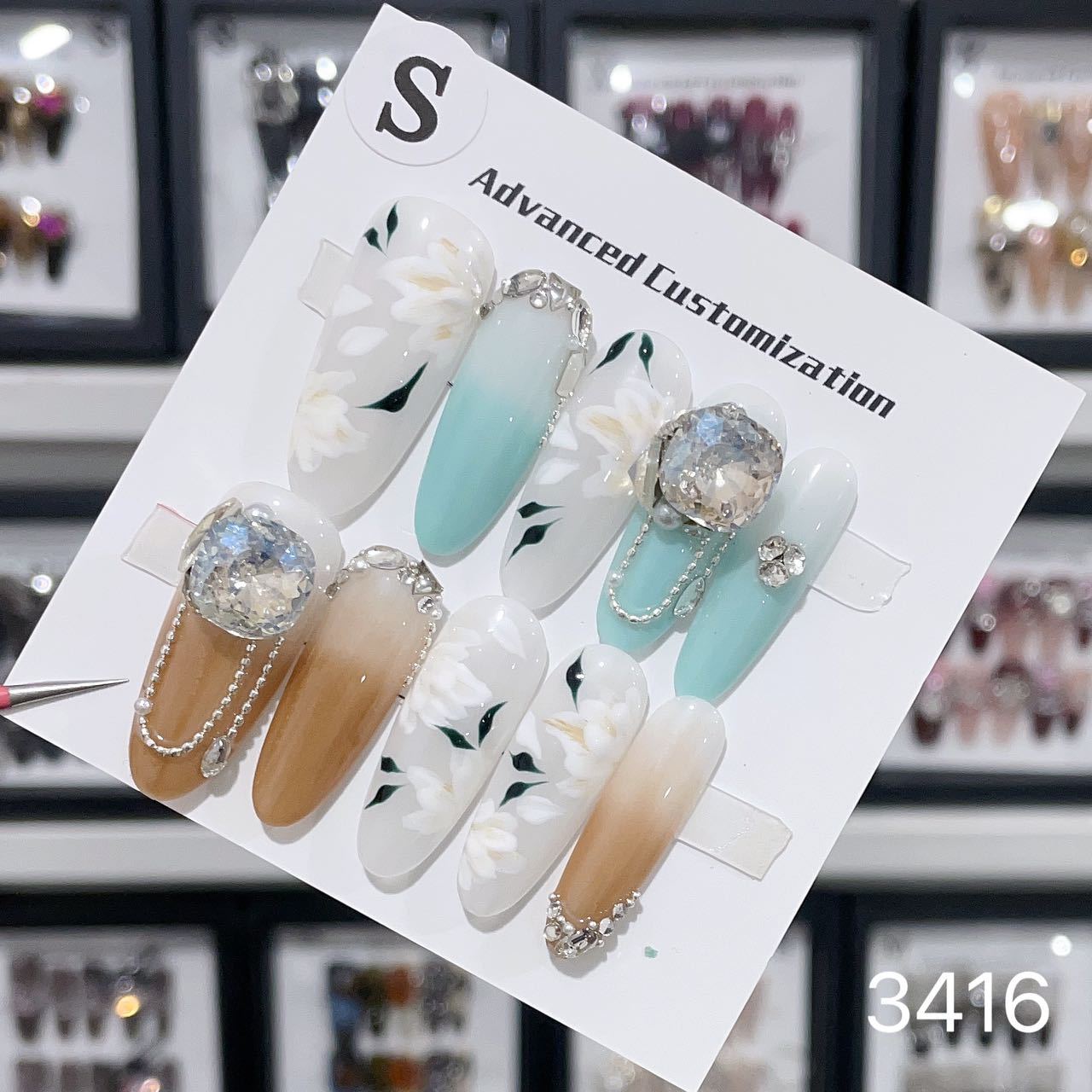 0962- Handmade press on nails