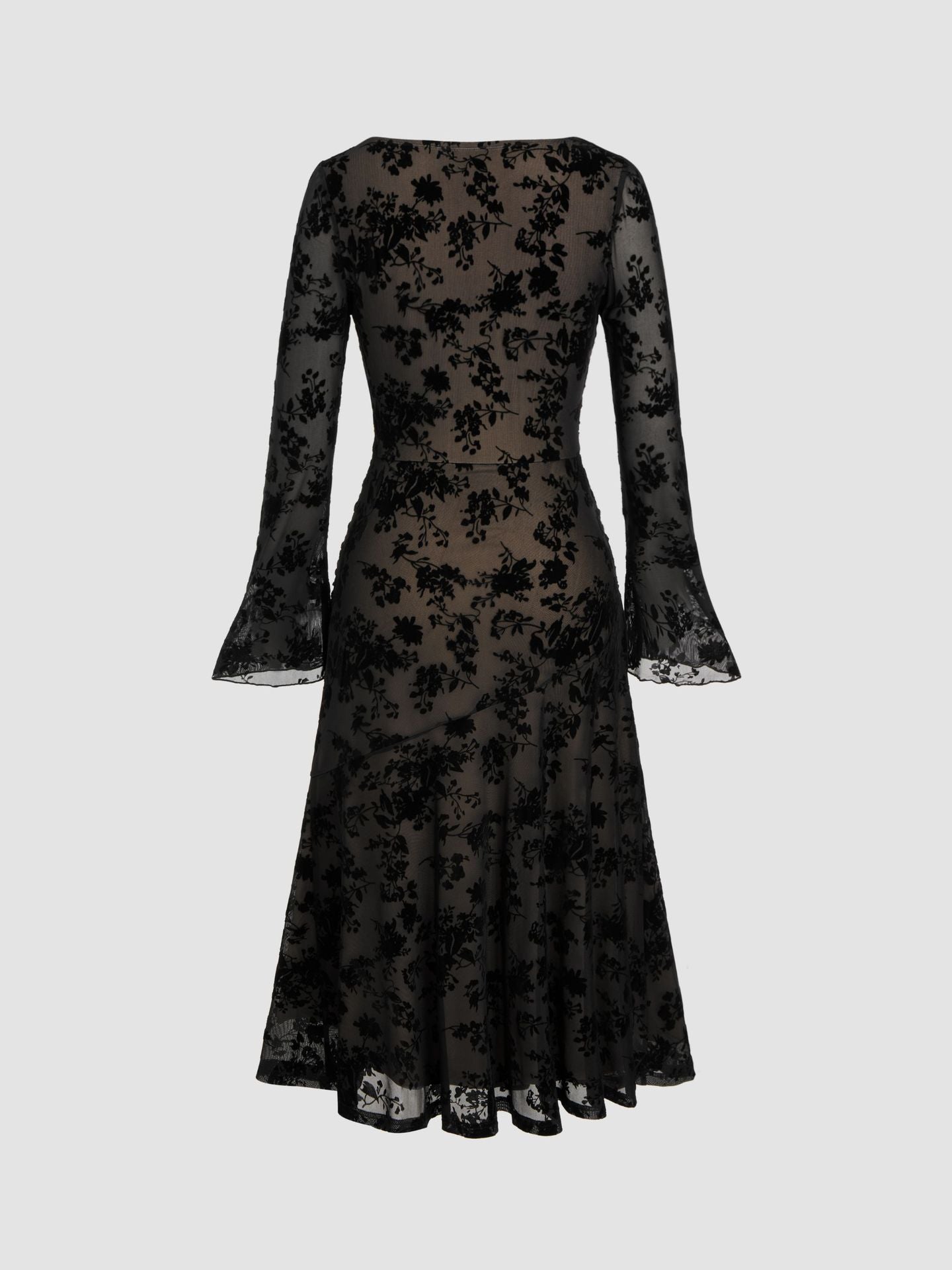 Floral Burnout Bodycon Midi Dress