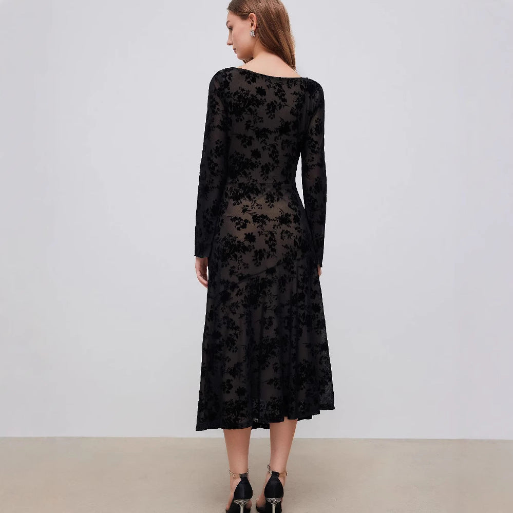 Floral Burnout Bodycon Midi Dress